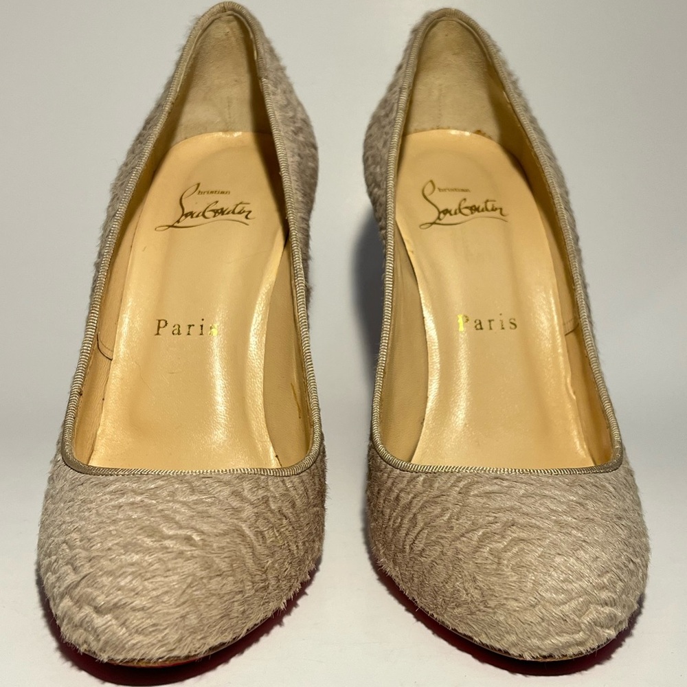 Christian Louboutin Size 36 Fifi Astrakan Hair Round Toe Pumps Authentic COA - Picture 10 of 13